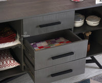 Argentina Solid Wood Three Drawer Two Door Sideboard - Bedside Table - Furniselan - Slate-Grey