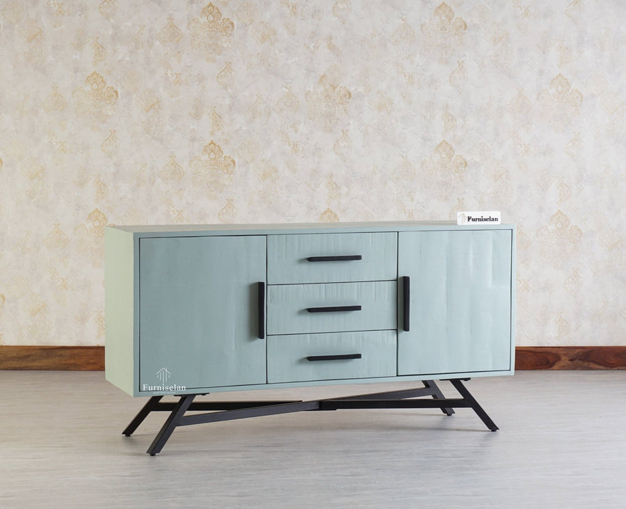 Argentina Solid Wood Three Drawer Two Door Sideboard Furniselan - Silt-Green