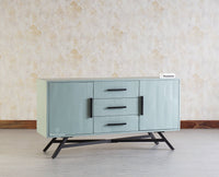 Argentina Solid Wood Three Drawer Two Door Sideboard Furniselan - Silt-Green