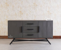 Argentina Solid Wood Three Drawer Two Door Sideboard - Bedside Table - Furniselan - Slate-Grey