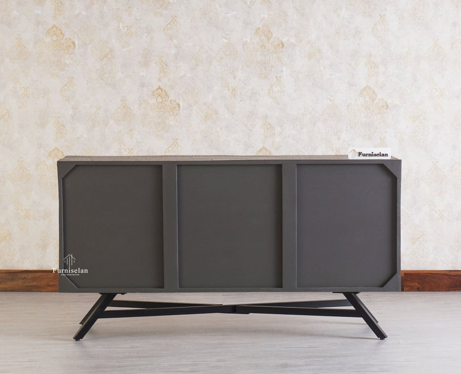 Argentina Solid Wood Three Drawer Two Door Sideboard - Bedside Table - Furniselan - Slate-Grey