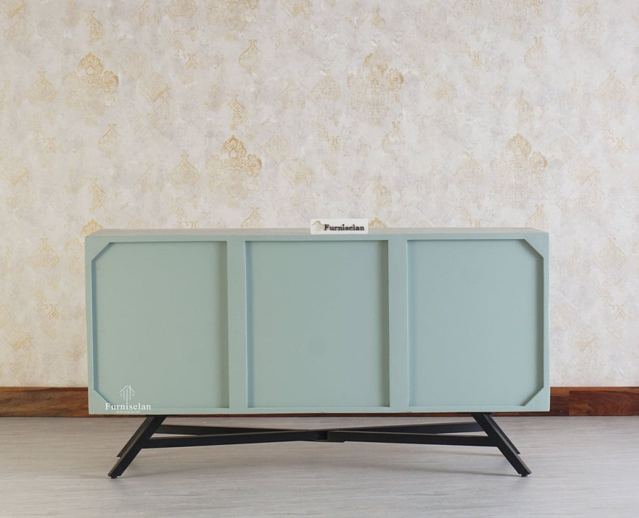 Argentina Solid Wood Three Drawer Two Door Sideboard Furniselan - Silt-Green