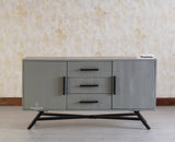 Argentina Solid Wood Three Drawer Two Door Sideboard - Bedside Table - Furniselan Cool-Grey