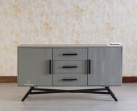 Argentina Solid Wood Three Drawer Two Door Sideboard - Bedside Table - Furniselan Cool-Grey