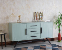 Argentina Solid Wood Three Drawer Two Door Sideboard Furniselan - Silt-Green