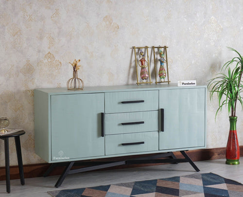 Argentina Solid Wood Three Drawer Two Door Sideboard Furniselan - Silt-Green
