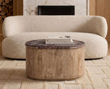 Asher Mango Wood Coffee Table with Red Marble