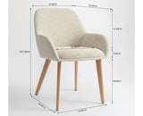 Ashford  Dining Chair – Modern Upholstered Dining Chair for Home & Café  Beige