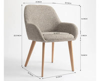 Ashford  Dining Chair – Modern Upholstered Dining Chair for Home & Café light khaki