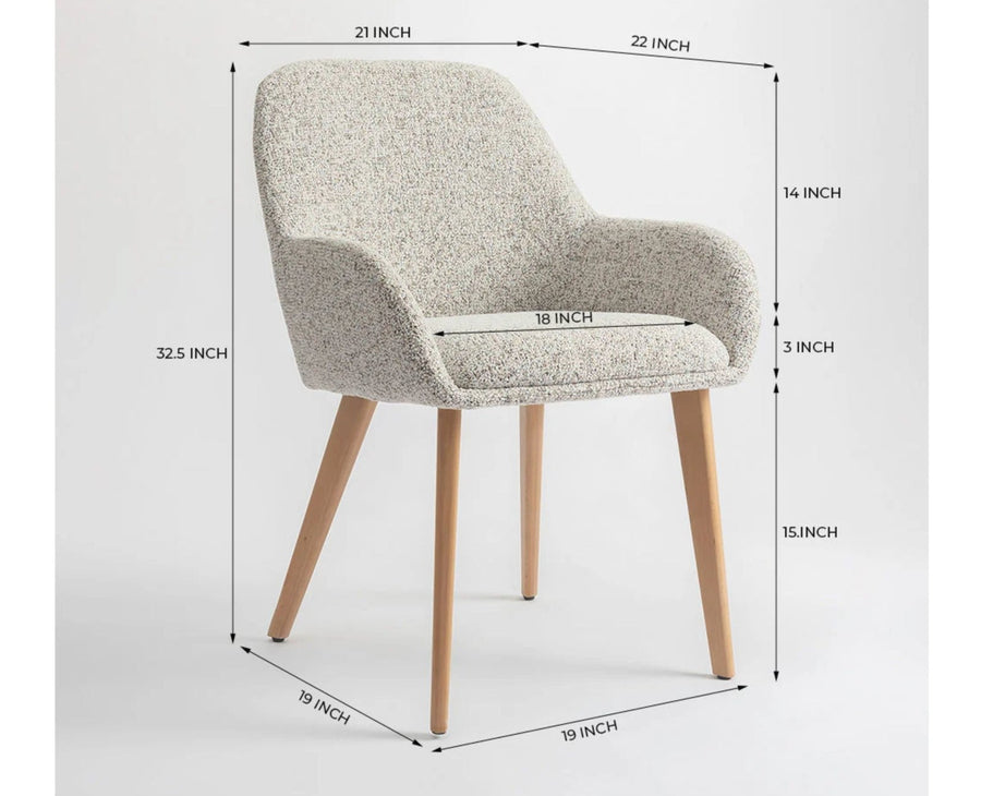 Ashford  Dining Chair – Modern Upholstered Dining Chair for Home & Café light brown