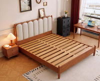 Aspen Wooden King Size Bed upholstered headboard Furniselan