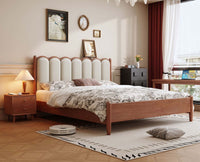 Aspen Wooden King Size Bed upholstered headboard Furniselan