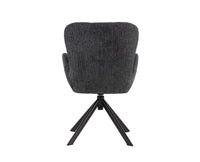 Marlow Swivel Fabric Dining Chair with Metal Legs - Charcoal Grey 