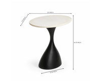 Ivy Aluminum Side Table with Marble - Ivory Marble
