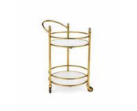 Atlas Stainless Steel Trolley with Marble, Aluminium - White Marble