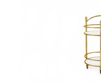 Atlas Stainless Steel Trolley with Marble, Aluminium - White Marble