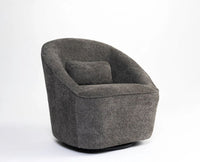Aurelia Boucle Swivel Chair – Modern Upholstered Dining Chair for Home & Café Grey