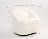 Aurelia Boucle Swivel Chair – Modern Upholstered Dining Chair for Home & Café White