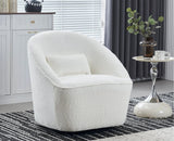 Aurelia Boucle Swivel Chair – Modern Upholstered Dining Chair for Home & Café