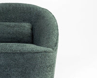 Aurelia Boucle Swivel Chair – Modern Upholstered Dining Chair for Home & Café Dark Green