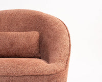 Aurelia Boucle Swivel Chair – Modern Upholstered Dining Chair for Home & Café Dusty Rose brown