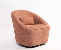 Aurelia Boucle Swivel Chair – Modern Upholstered Dining Chair for Home & Café Dusty Rose brown