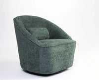 Aurelia Boucle Swivel Chair – Modern Upholstered Dining Chair for Home & Café Dark Green