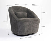 Aurelia Boucle Swivel Chair – Modern Upholstered Dining Chair for Home & Café Grey