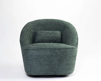 Aurelia Boucle Swivel Chair – Modern Upholstered Dining Chair for Home & Café Dark Green