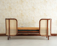 Aurum Sheesham Wood Cane Five Seater Sofa Set for Living Room with Cushion Seating 3+2 Furniselan Brown Finish