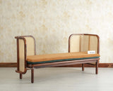 Aurum Sheesham Wood Cane Five Seater Sofa Set for Living Room with Cushion Seating 3+2 Furniselan Brown Finish