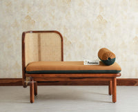 Aurum Sheesham Wood Cane Five Seater Sofa Set for Living Room with Cushion Seating 3+2 Furniselan Brown Finish