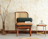 Aurum Sheesham Wood Cane One Seater Sofa for Living Room with Cushion Seating