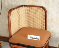 Aurum Sheesham Wood Cane One Seater Sofa for Living Room with Cushion Seating Furniselan Brown Finish