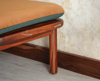 Aurum Sheesham Wood Cane Two Seater Sofa for Living Room with Cushion Seating Furniselan Brown Finish