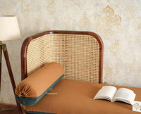 Aurum Sheesham Wood Cane Two Seater Sofa for Living Room with Cushion Seating Furniselan Brown Finish