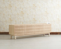 Austria Premium Edition Solid Wood Four-Door TV Cabinet Furniselan Stoneblast Oak