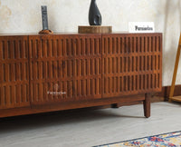 Austria Premium Edition Solid Wood Four-Door TV Cabinet Furniselan Brown Finish