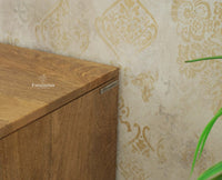 Austria Premium Edition Solid Wood Four-Door TV Cabinet Furniselan Natural Oak Finish