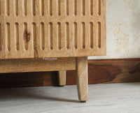 Austria Premium Edition Solid Wood Four-Door TV Cabinet Furniselan Natural Oak Finish