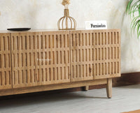 Austria Premium Edition Solid Wood Four-Door TV Cabinet Furniselan Natural Oak Finish