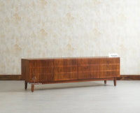 Austria Premium Edition Solid Wood Four-Door TV Cabinet Furniselan Brown Finish