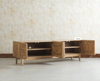 Austria Premium Edition Solid Wood Four-Door TV Cabinet Furniselan Natural Oak Finish