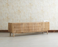 Austria Premium Edition Solid Wood Four-Door TV Cabinet Furniselan Natural Oak Finish