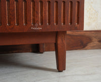 Austria Premium Edition Wooden Sideboard Cabinet-Three Door Furniselan Brown Finish