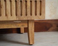 Austria Premium Edition Wooden Sideboard Cabinet-Three Door Furniselan Natural Finish
