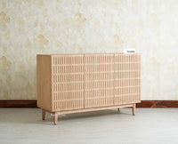 Austria Premium Edition Wooden Sideboard Cabinet-Three Door  Furniselan Stoneblast Oak
