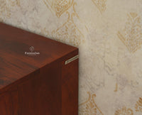 Austria Premium Edition Wooden Sideboard Cabinet-Three Door Furniselan Brown Finish