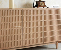 Austria Premium Edition Wooden Sideboard Cabinet-Three Door  Furniselan Stoneblast Oak