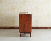 Austria Premium Edition Wooden Sideboard Cabinet-Three Door Furniselan Brown Finish